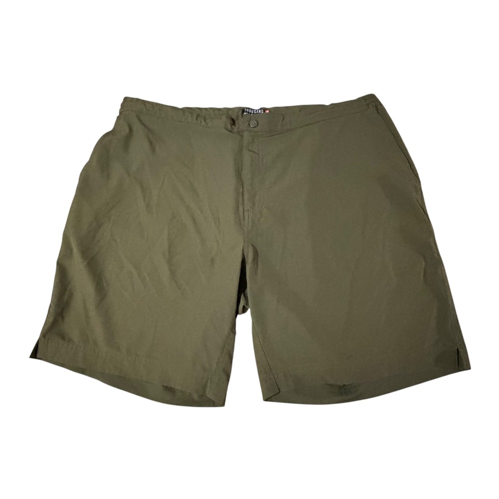 Thousand Miles All Day Shorts Mens XXL Olive Green Hiking Travel Performance